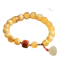 Load image into Gallery viewer, Xiaoyinjiang Natural Beeswax Amber Bracelet Girls Summer Lotus Seedpod Jade Women&#39;s Gem Niche Beaded Beads Bracelet
