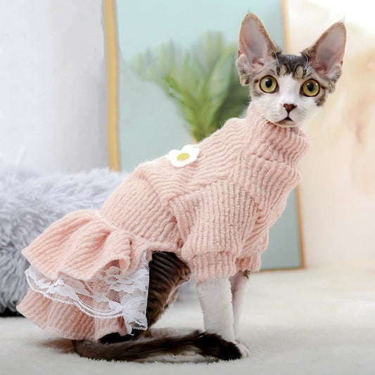 Cat Pink Clothes For Sphynx