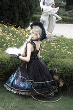 Load image into Gallery viewer, Japanese Gothic Lolita Jsk Dress Vintage Dark Lace Mesh Bow Fairy Fish Print Harajuku Party Dresses Girls Punk Suspender Vestido
