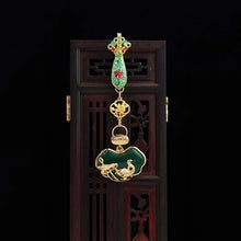 Load image into Gallery viewer, Imitation Hetian Jade National Style Retro Cheongsam Lappet Pendant Fish Gamboling around a Lotus Jade Ruyi Tassel Pendant Hanfu
