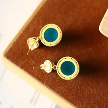 Load image into Gallery viewer, Sterling Silver Amazonite Earrings Pearl 2020 Summer Exquisite Refined Grace High-Grade Retro Jade Hong Kong Style Female
