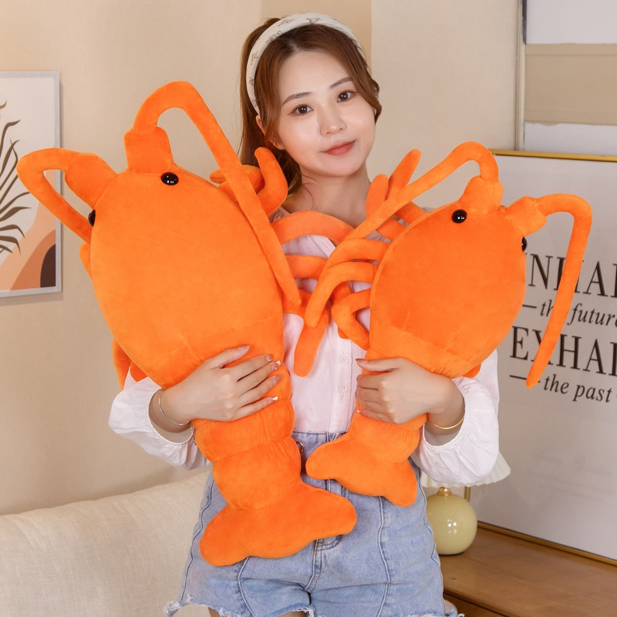 50-65cm Kawaii Red Lobster Plush Toys