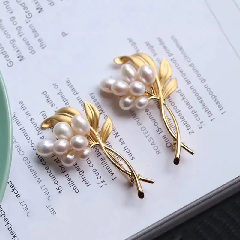 Natural Freshwater Pearl Ear Studs Women's Big Temperamental Personalized and All-Match Fashion S925 Sterling Silver Pearl