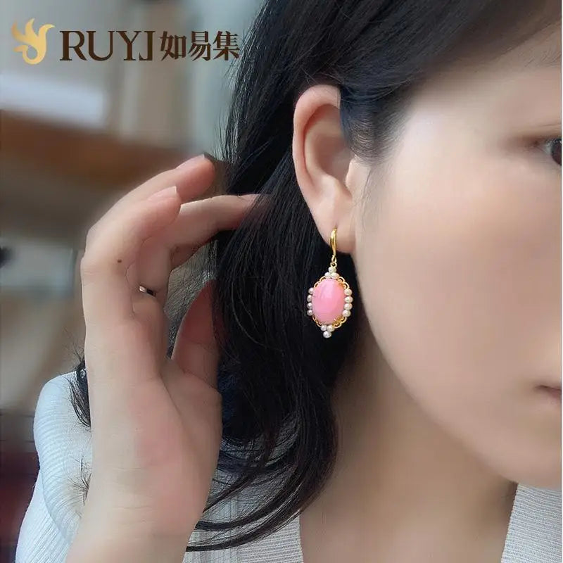 Women's Royal Shell Natural Pearl Earrings Pure Silver Ear Hook Special-Interest Earrings High-Grade Light Luxury Lady Queen