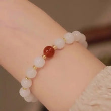 Load image into Gallery viewer, Pure silver white jade red agate beaded bracelet female 2023 new fashion bestie red bracelet light luxury temperament jewelry
