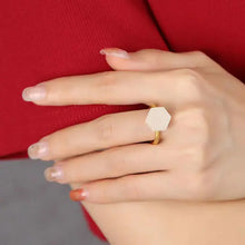Load image into Gallery viewer, Natural Hetian White Jade Ring S925 Sterling Silver Open Chinese Retro National Style Ring Women&#39;s Elegant Ethnic Style
