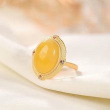 Load image into Gallery viewer, Natural Hetian Jade Topaz S925 Sterling Silver Ring Fashion Trendy All-Match Simple Classic Women&#39;s Jewelry
