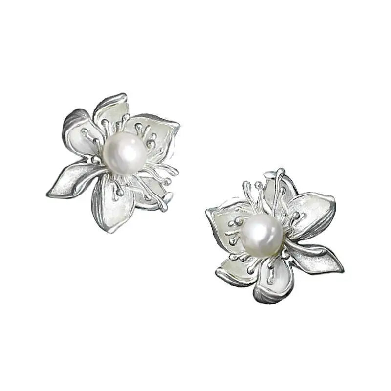 Imitation Pearl Earrings Bridal White Gold-Plated Earrings Wedding Cheongsam Dress Earrings Artistic Temperament Entry Lux