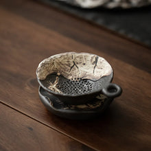 Load image into Gallery viewer, Vintage Ceramic Filter Set All-Ceramic Integrated Tea Strainer Tea Seperator Strainer Tea Kung Fu Tea Ceremony Tea Filter
