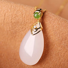 Load image into Gallery viewer, Spring Fairy Pendant S925 Sterling Silver Gilding Inlaid Natural Hetian Jade Necklace Embellished Jasper Pendant Ornaments
