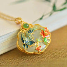 Load image into Gallery viewer, Natural Stone Lock of Good Wishes Necklace S925 Sterling Silver Light Luxury Minority Ancient High-End New Chinese Style Xi Top

