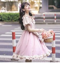 Load image into Gallery viewer, Japanese Kawaii Lolita Princess OP Dress Women Elegant Sweet Pastoral Style Bow Bandage Tea Party Dresses Girls Cute Fairy Dress
