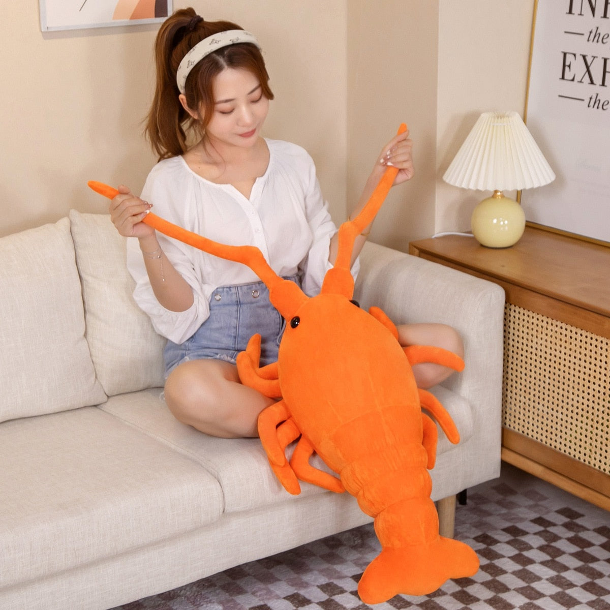 50-65cm Kawaii Red Lobster Plush Toys
