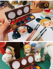 Load image into Gallery viewer, Portable Wooden Handmade Watercolor Paint Box
