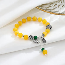 Load image into Gallery viewer, Natural mineral beeswax single circle cat bracelet female Nerf Ruyi single circle bracelet S925 Silver Retro
