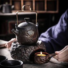 Load image into Gallery viewer, Zen Lotus Beam Pot Warm Tea Set Teapot Teacup Candle Tea Warmer Base A Pot of Four Cups Cup Teaware Kitchen Dining Bar Home
