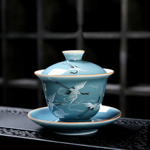 Load image into Gallery viewer, Three crane Cover Bowl Household Tea Cup Kung Fu Tea Set
