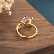 Load image into Gallery viewer, Creative Design Fox Inlaid Natural Chalcedony Ring Special-Interest Design Affordable Luxury Fashion Index Finger Trendy Hand
