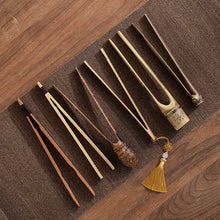 Load image into Gallery viewer, Anti-scalding Tea Cup Clips Kung Fu Set Accessories Leaf Tweezers Bamboo Clip Natural Root Single Sugar Tongs Teaware Kitchen

