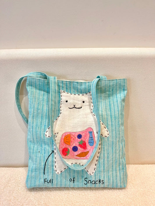 Snack cat handmade bag