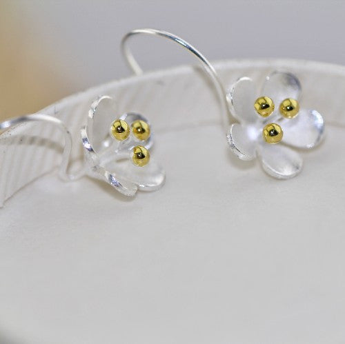 plum blossom Silver Earrings hook