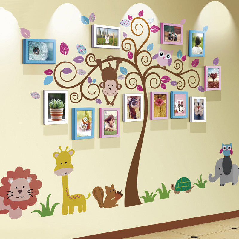 Unique family photo wall decal and frame mix - WallDecal