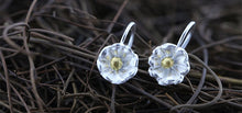Load image into Gallery viewer, Brushed Flower Silver Earrings
