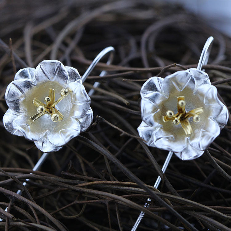 Begonia Silver Earrings hook