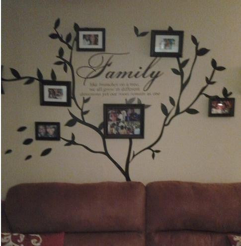 Family Photo wall decal Tree and Family love quote Wall Decal - WallDecal