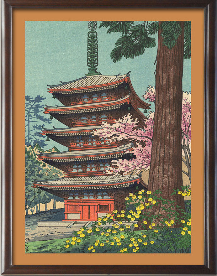 Yamato-e Painting Print Framed For Home Decorative Ready To Hang