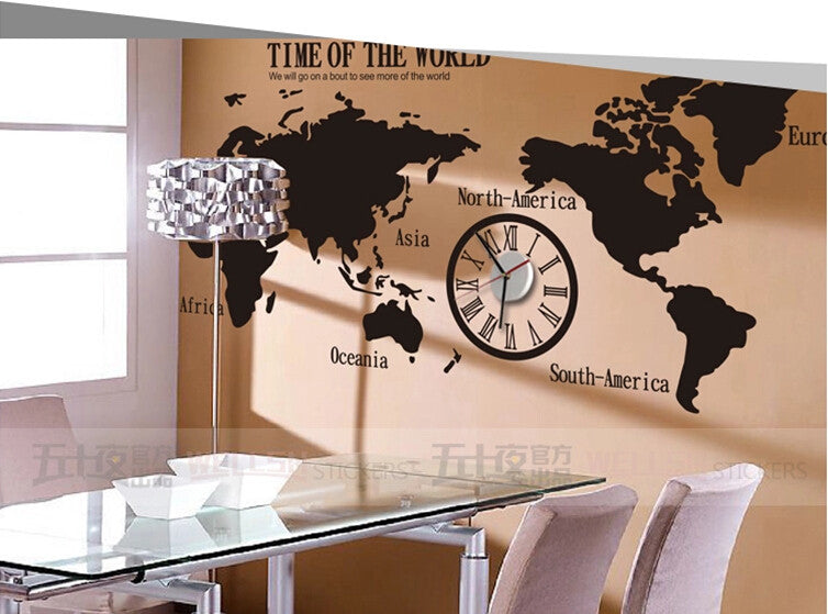 World  wall  map decals  Removable Living room Wall decals