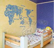 Load image into Gallery viewer, World Map Wall Decal   Wall Decor
