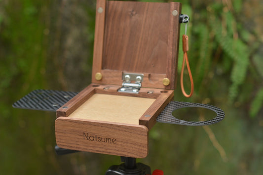 Black walnut portable mini acrylic painting box