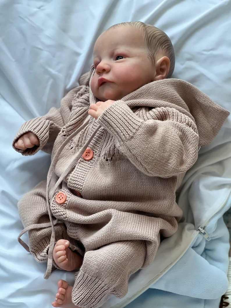 19inch Already Painted Finished Reborn Baby Doll Levi Awake Newborn