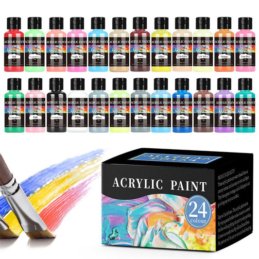24 Colors/Set Paint Metallic Acrylic Paint