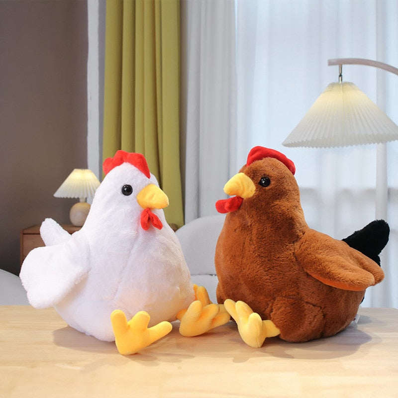 30-40cm Kawaii White A Fat Rooster Stuffed Toy
