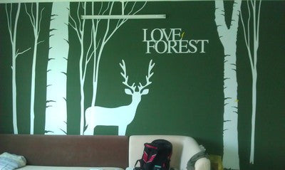 Deer Wall Vinyl-Deer Wall Decor-Living room Deer Wall decor-Bedroom deer wall sticker - WallDecal