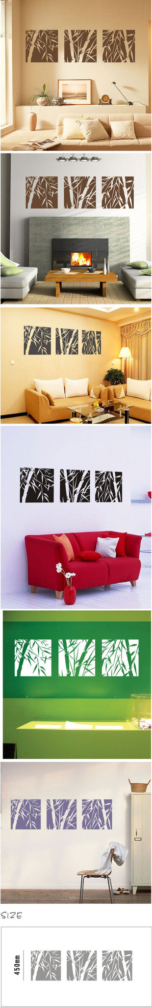 Bamboo pattern Art wall decal-Bamboo Art wall sticker - WallDecal