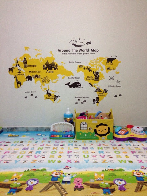 Kid World map wall decal for baby nursery room - WallDecal
