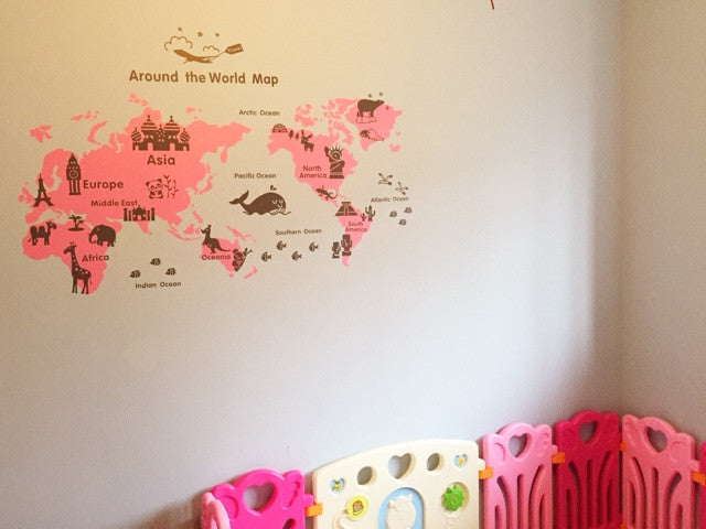 Kid map wall decal