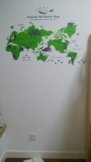 Nursery World map wall decal for Kids baby nursery decals - WallDecal