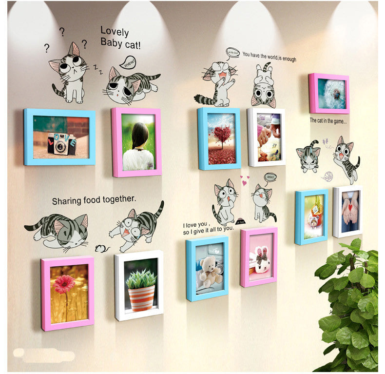 Cat Decal and photo frames - WallDecal