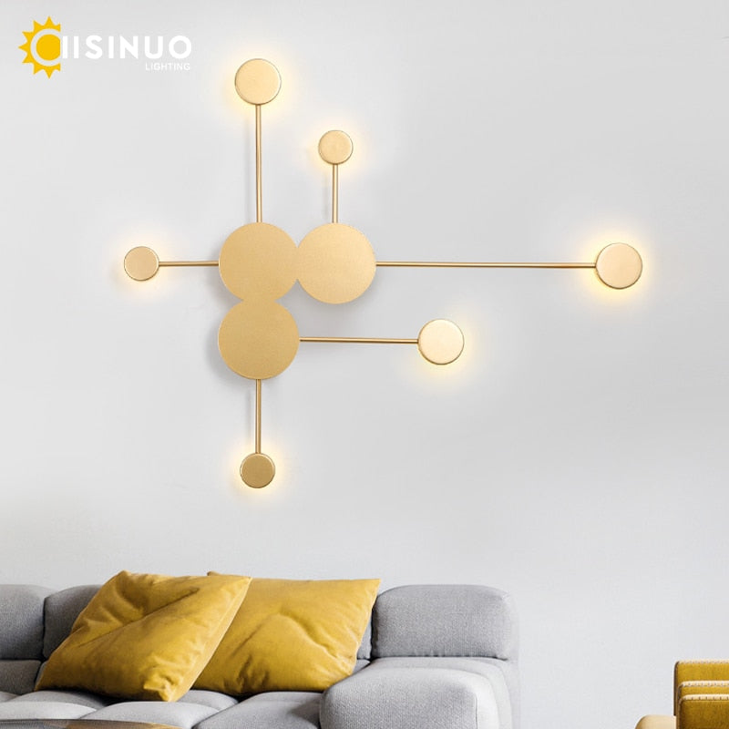 Black/Gold/White LED Nordic Wall Lamp For Living Room Bedroom Bedside  Iron Decoration Designer Corridor Hotel Wall Lights