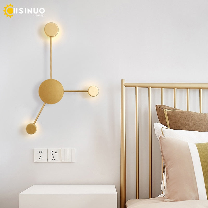 Black/Gold/White LED Nordic Wall Lamp For Living Room Bedroom Bedside  Iron Decoration Designer Corridor Hotel Wall Lights