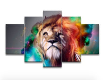 Load image into Gallery viewer, 5 piece canvas art set  Panel oil painting art canvas Wall Hanging Picture color lion art posters
