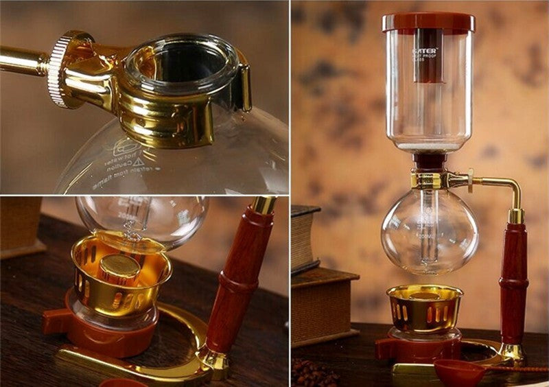 High-quality 3-cup glass siphon pot / vacuum coffee maker filter coffee pot coffee filter tools and gifts