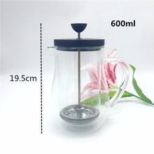 Load image into Gallery viewer, 350ml 600ml French press pot / glass insulation cup coffee tea french presses percolators coffee maker Metal filter press pot
