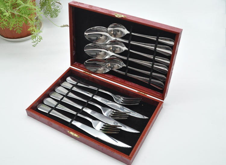 Exquisite stainless steel cutlery gift sets / tablespoon fork knife 12 sets of combinations of kitchen utensils Western cuisine