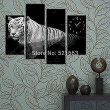 Load image into Gallery viewer, Free Shipping E-HOME Tiger Clock in Canvas 4pcs wall clock
