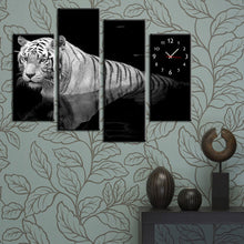 Load image into Gallery viewer, Free Shipping E-HOME Tiger Clock in Canvas 4pcs wall clock
